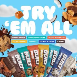 Built Bar Mixed Variety Box - 12 Protein Packed Puff Chocolate -y Snack Bars